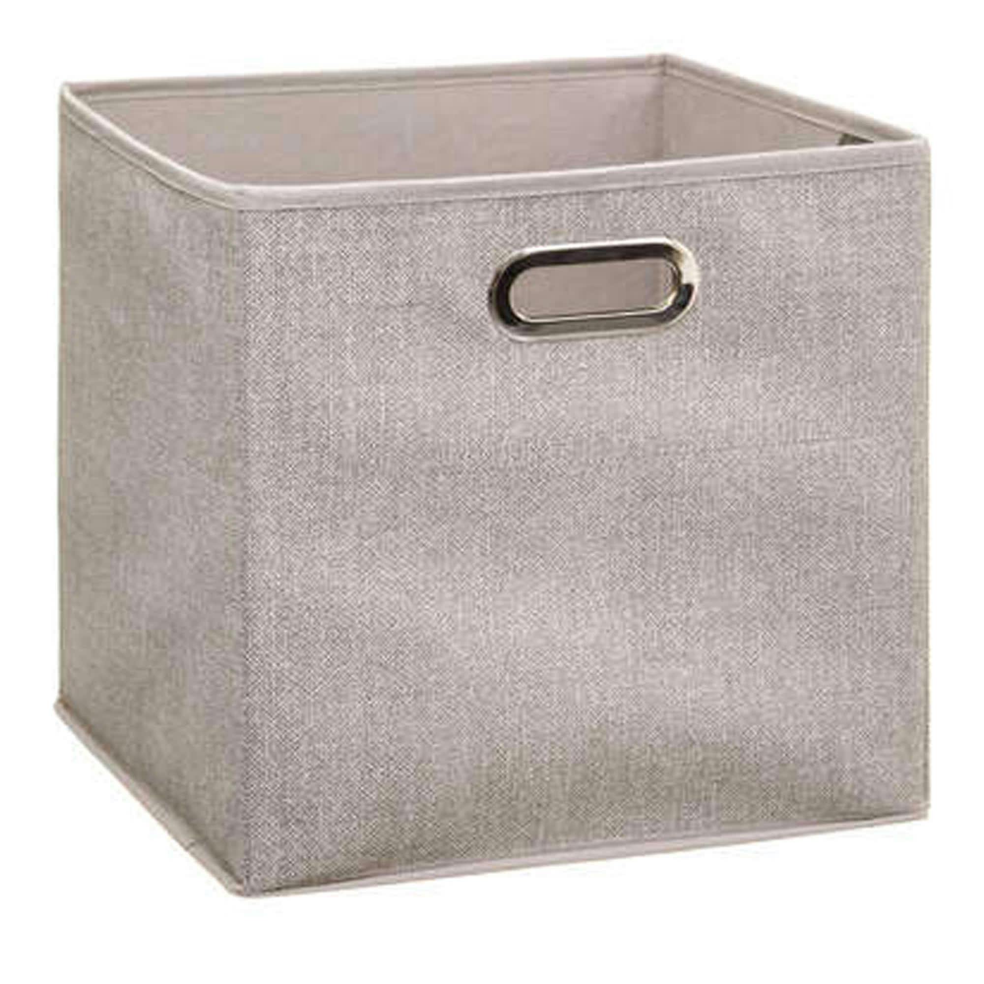 - Boîte de rangement  en tissu beige chiné - 31x31x31cm