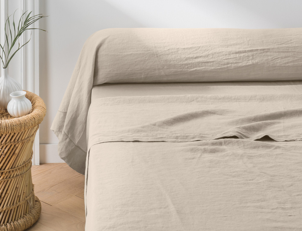 Taie de traversin lin lavéLin lavé prestige