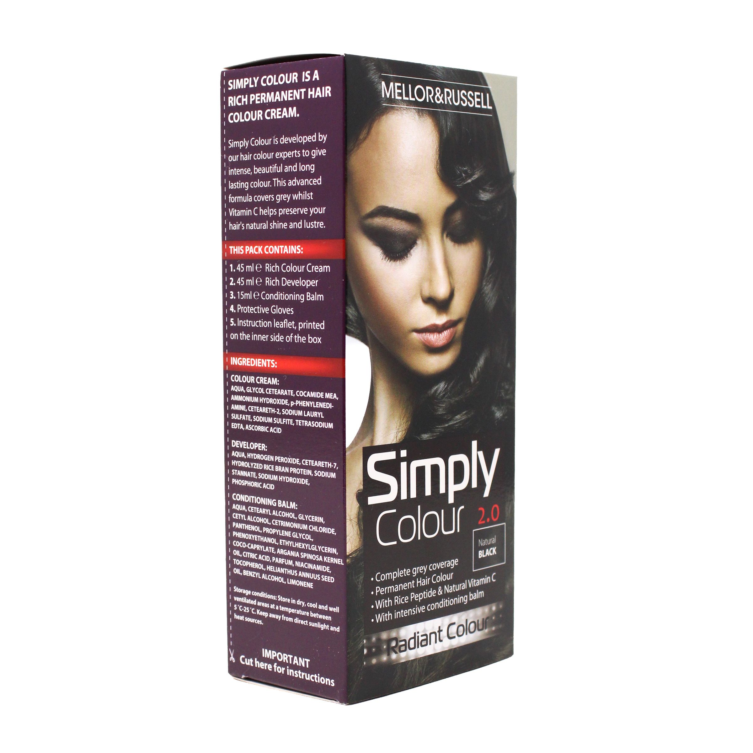 Simply Colour Permanent Hair Dye – Natural Black (2.0)
