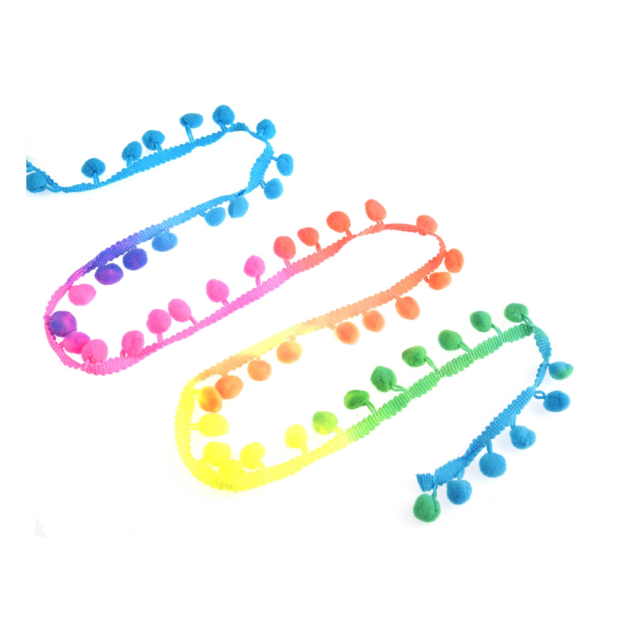 Neon 25mm Pom Pom Trim by the Metre