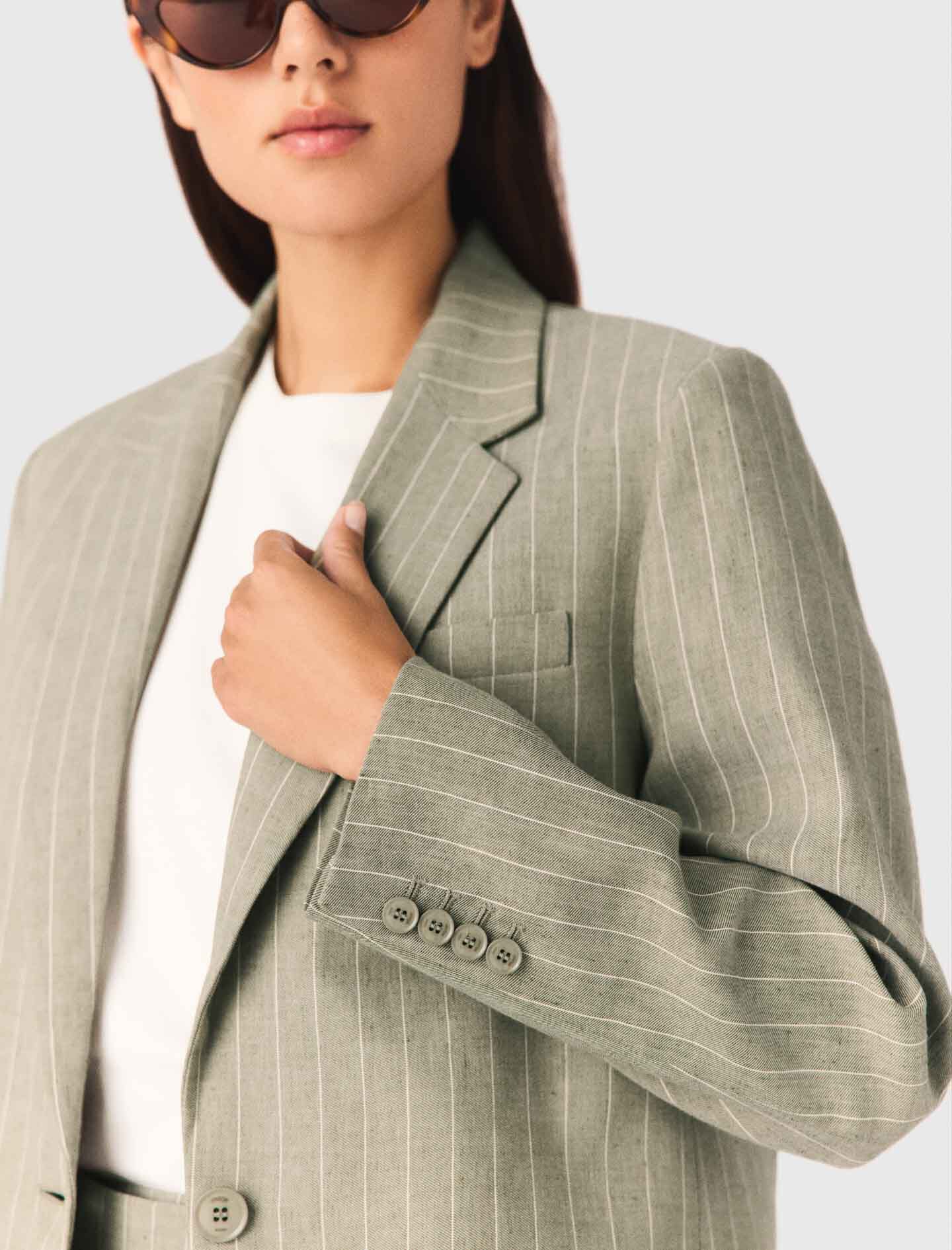 Veste de tailleur en lin mélangé