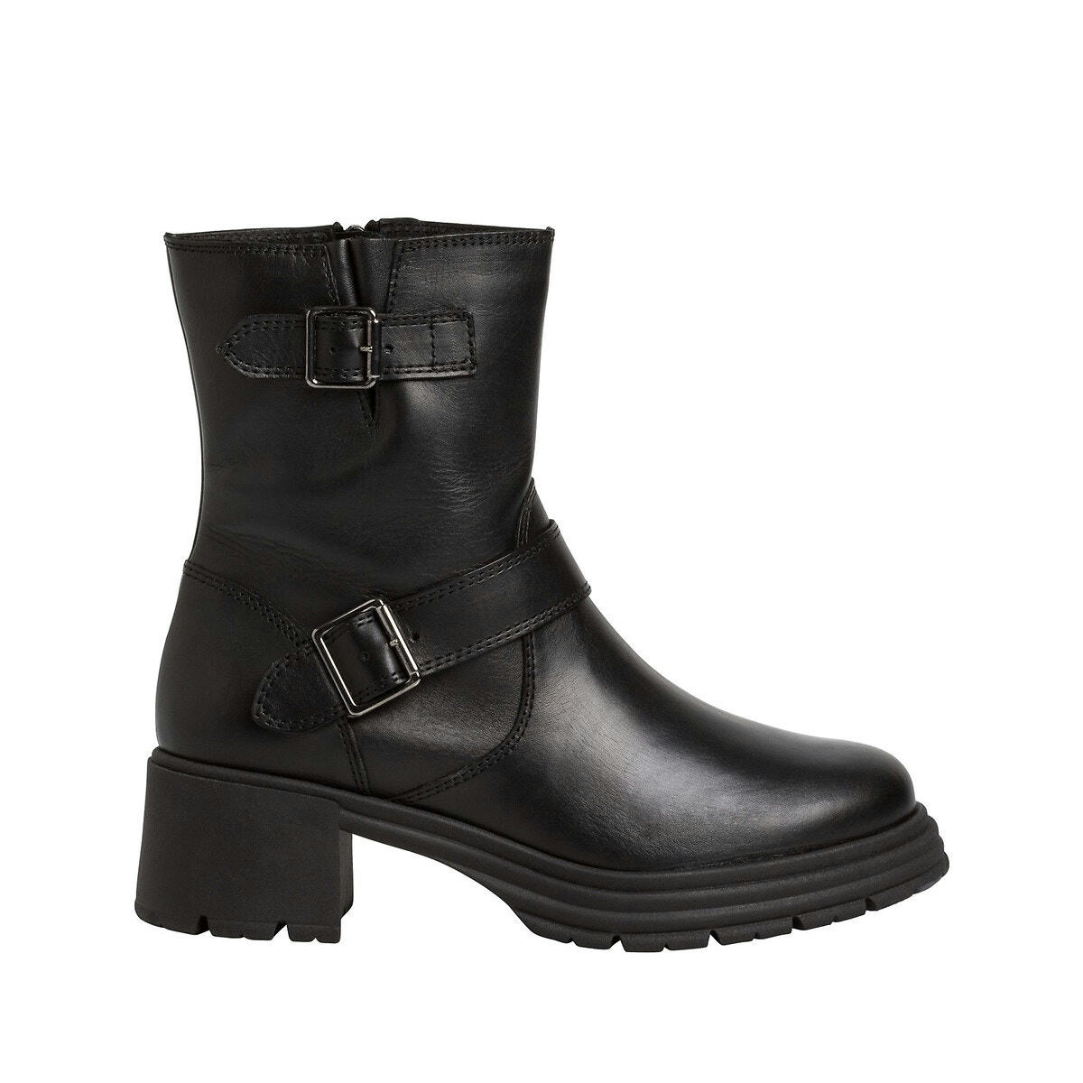 Boots motardes en cuir
