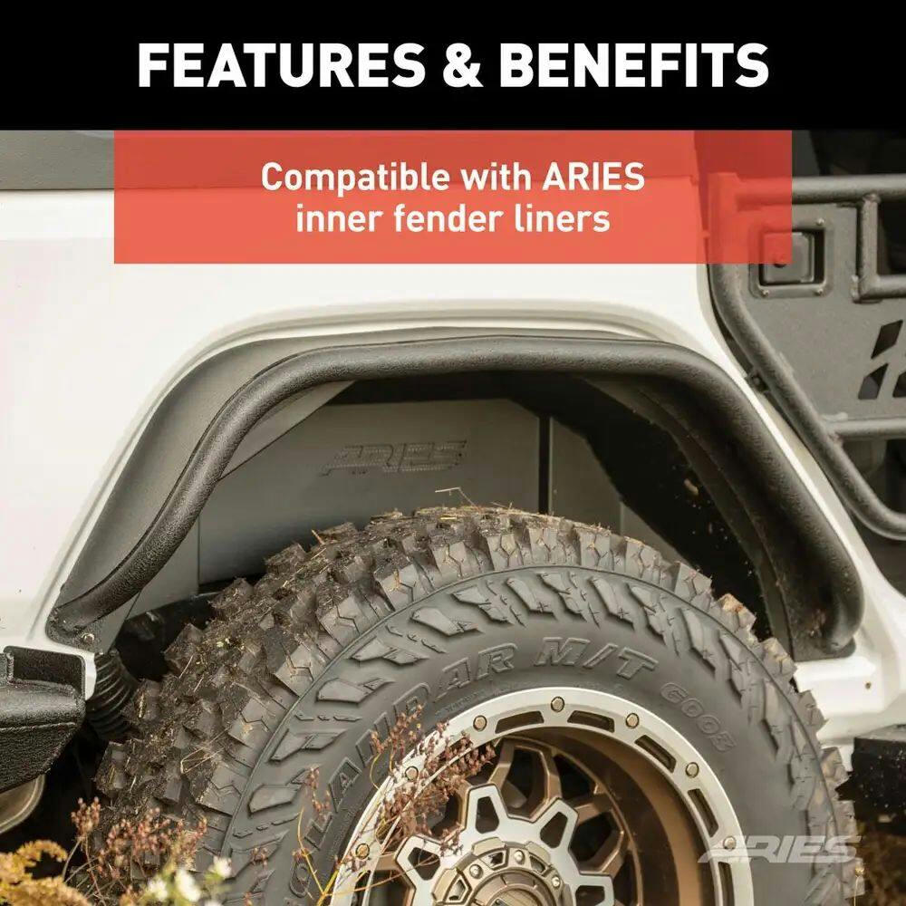 Aries 2500203 Jeep Wrangler JL Rear Fender Flares