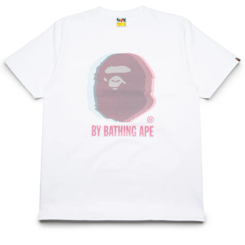 A Bathing Ape Glitch Art Tee - White