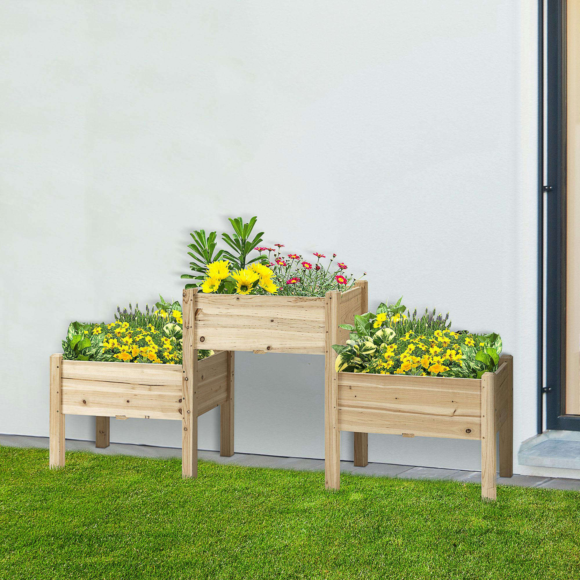 - Jardinière sur pieds 2 étages bois sapin pré-huilé