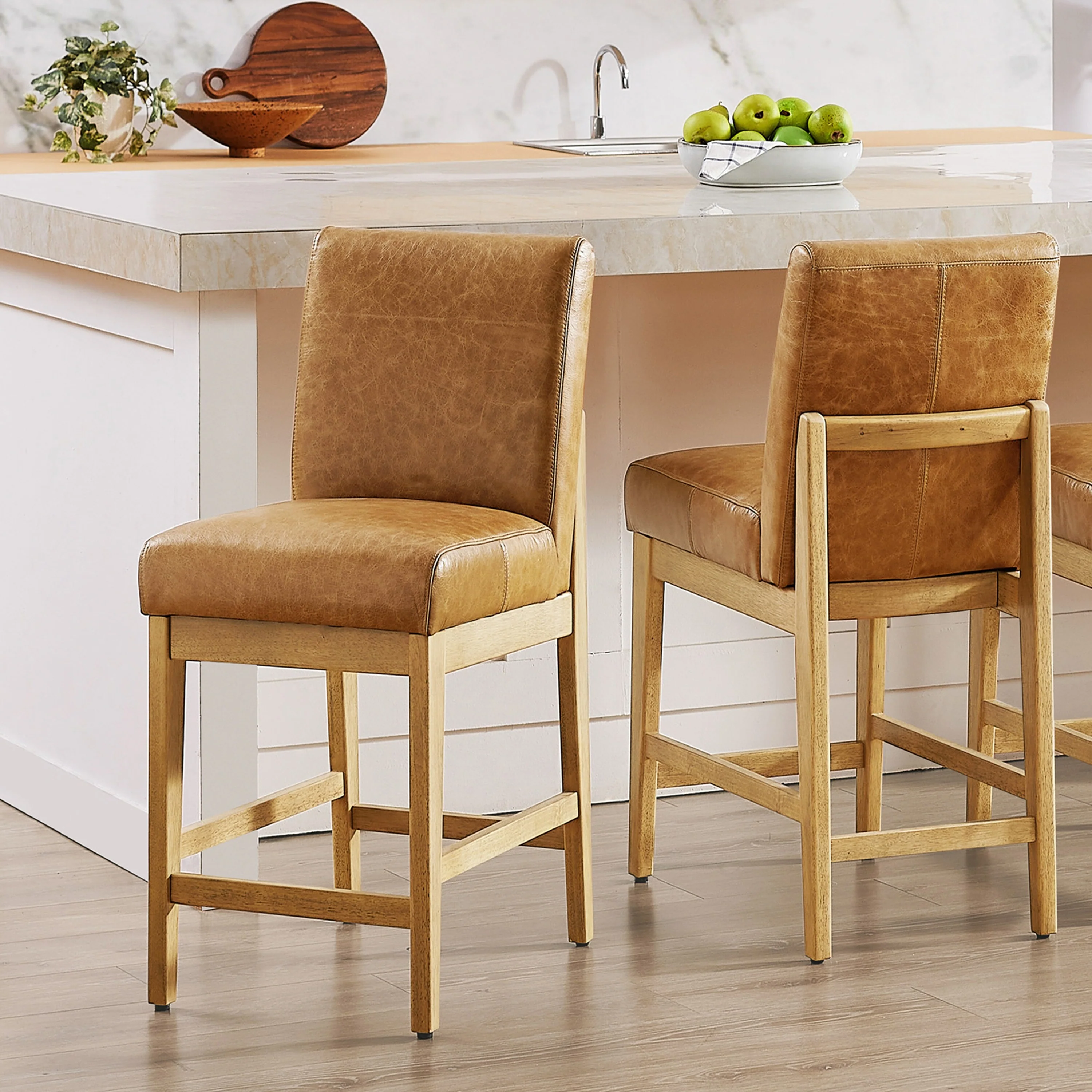 Art Leon Leather Dining Chairs / Counter Stool
