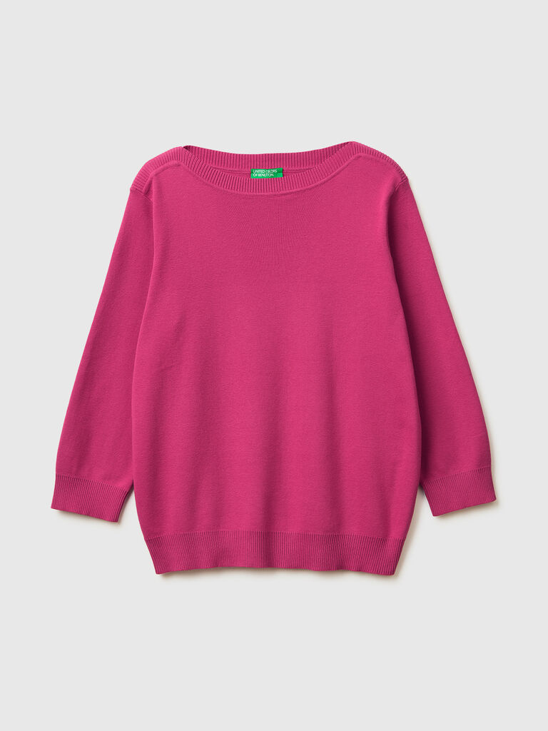 Plum sweater with boat neck