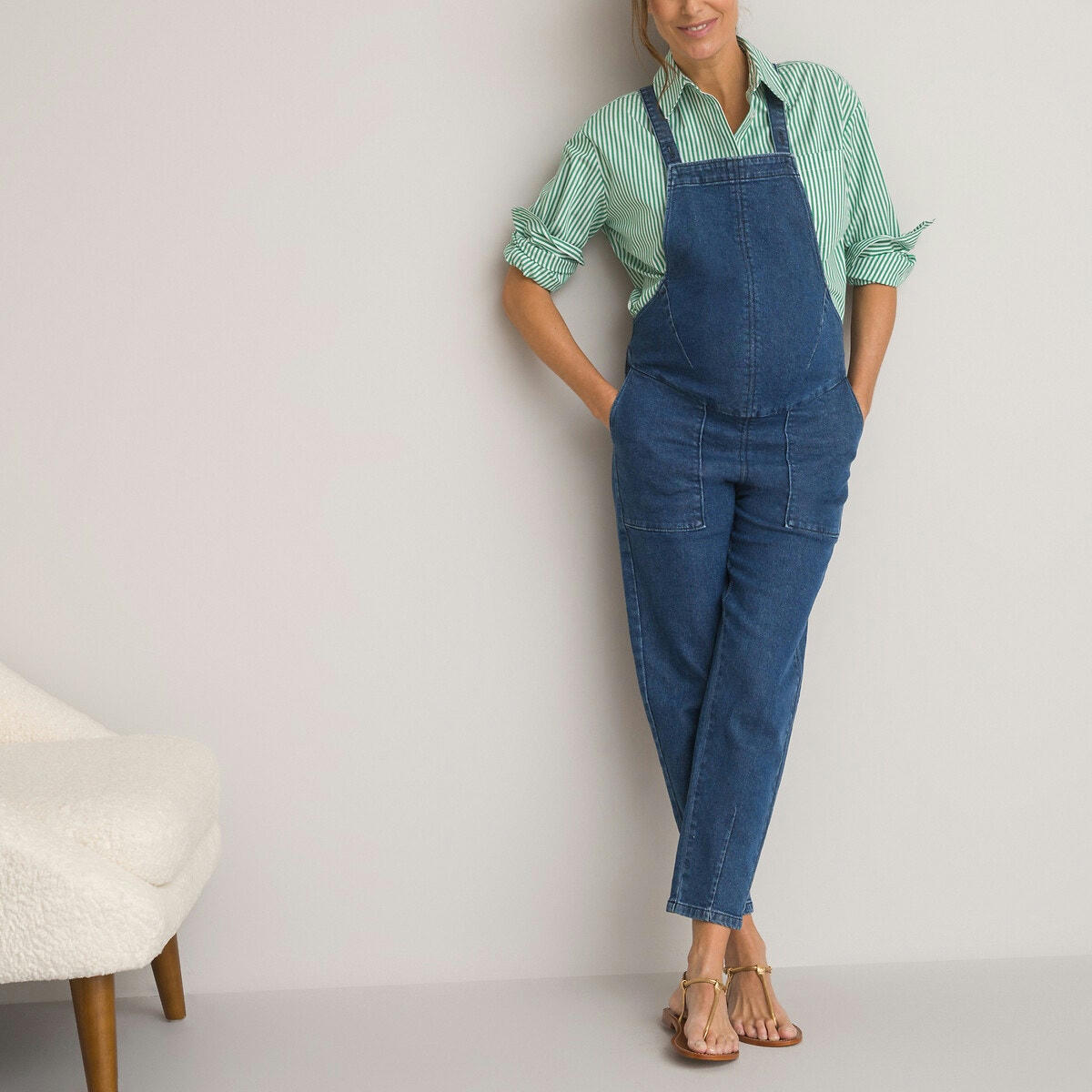 Salopette de grossesse, en denim