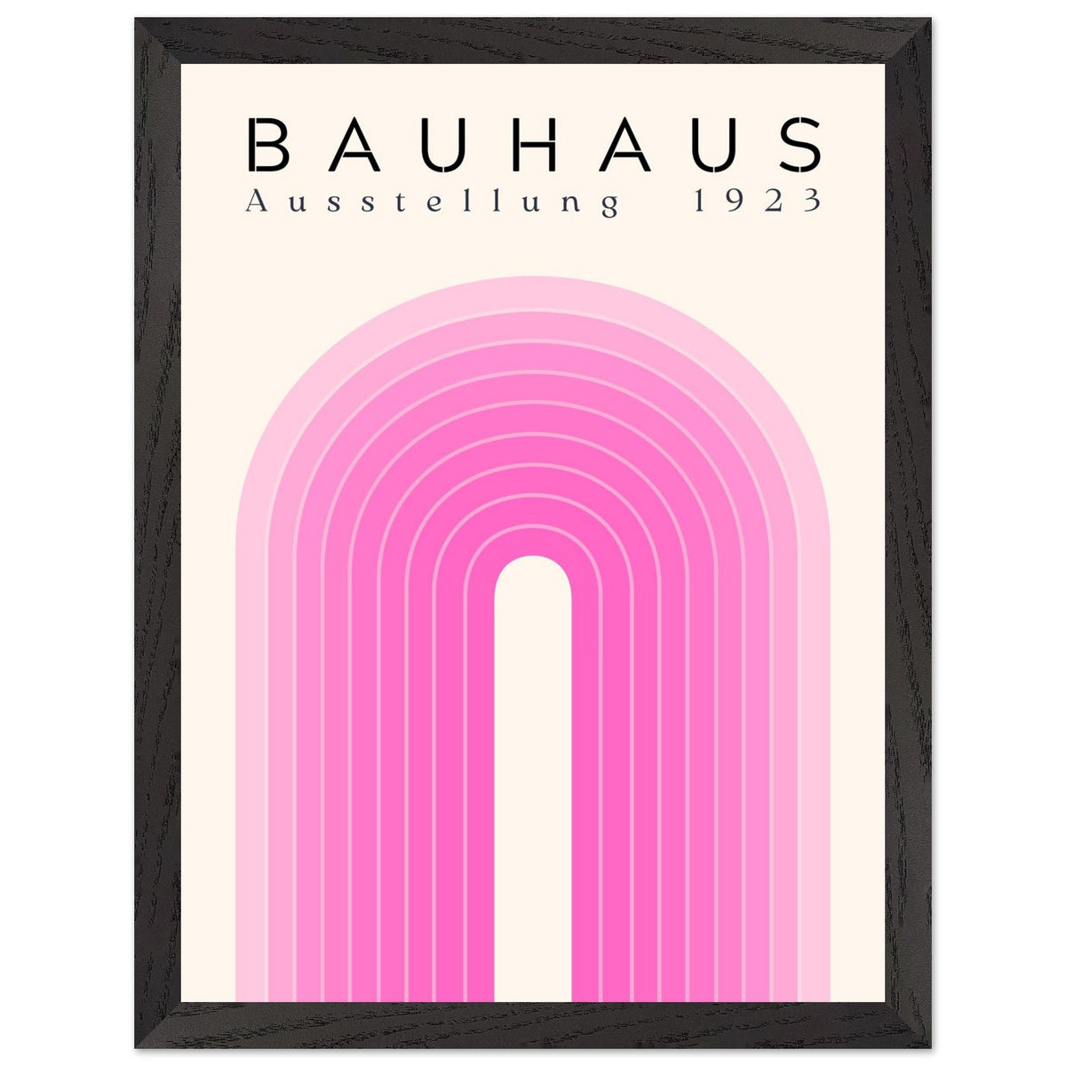 Artfulprints Poster met Lijst Bauhaus - Pink rainbow  - 30x40 cm - Roze