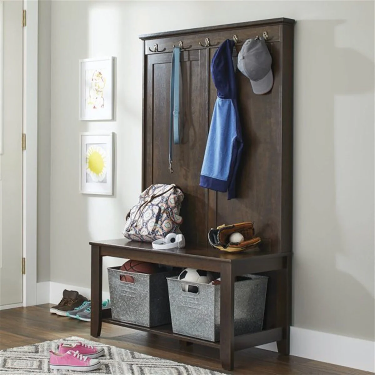 Coat Rack with Storage