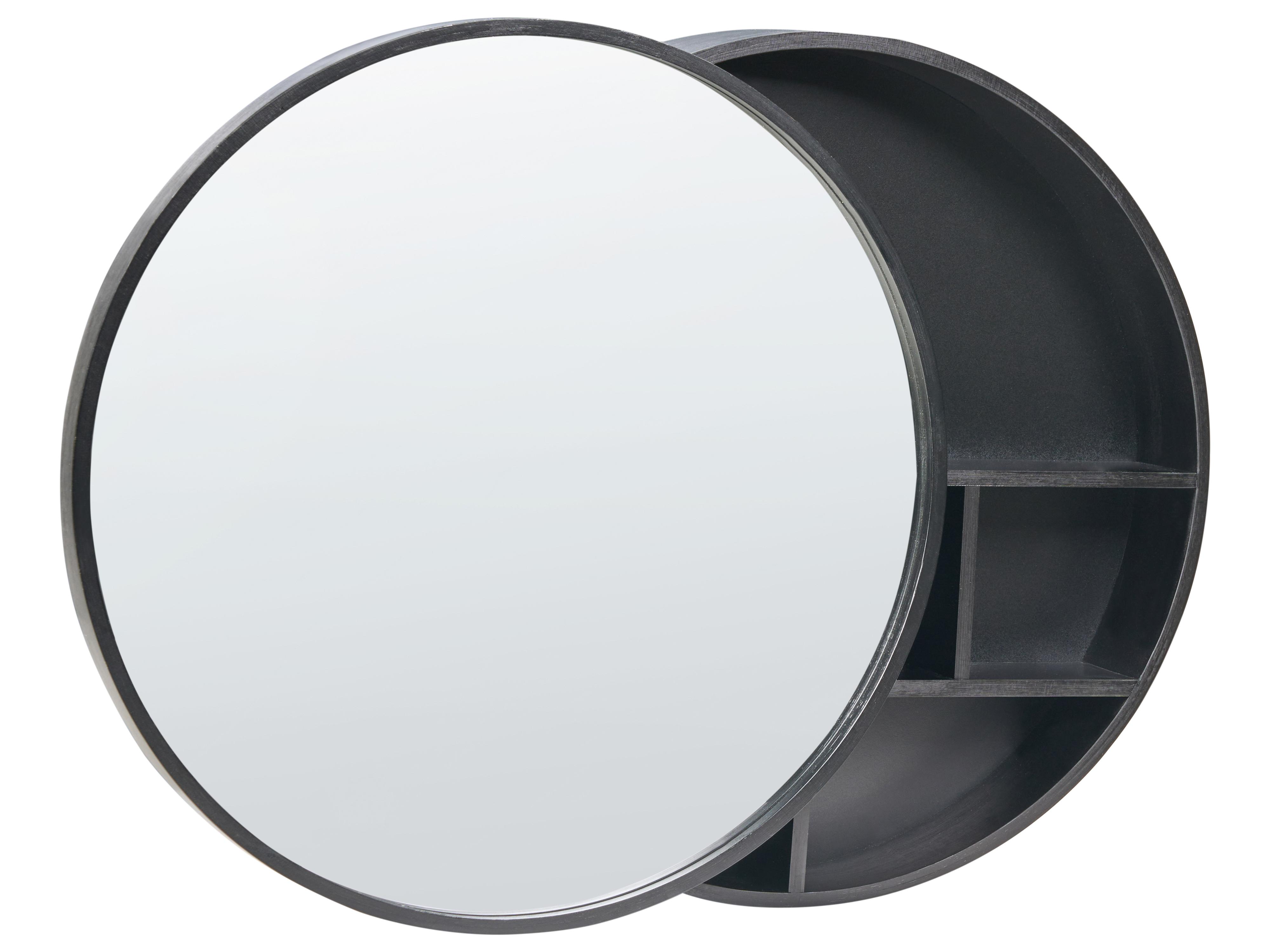 Bathroom Wall Mounted Mirror Cabinet UCAYALI 50 cm 50 cm Black