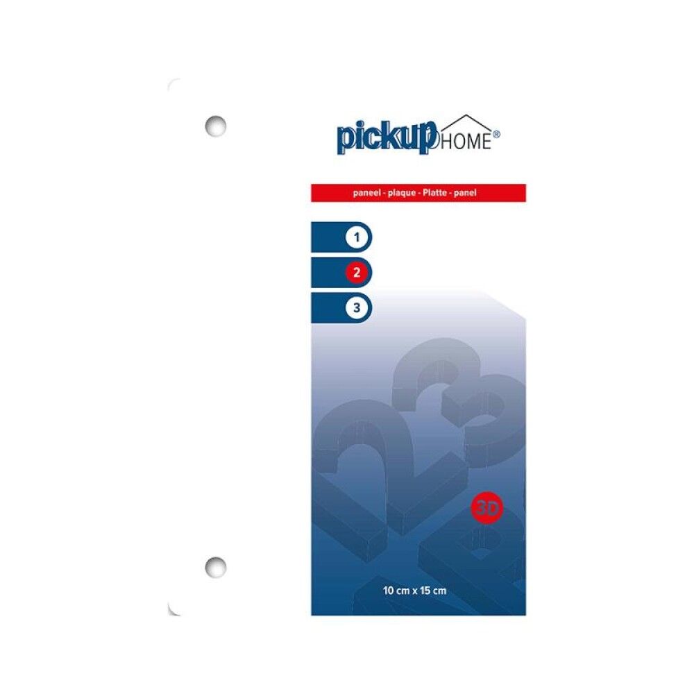 SKILT PICKUP 3D HOME PANEL HVIT 10 X 15 CM