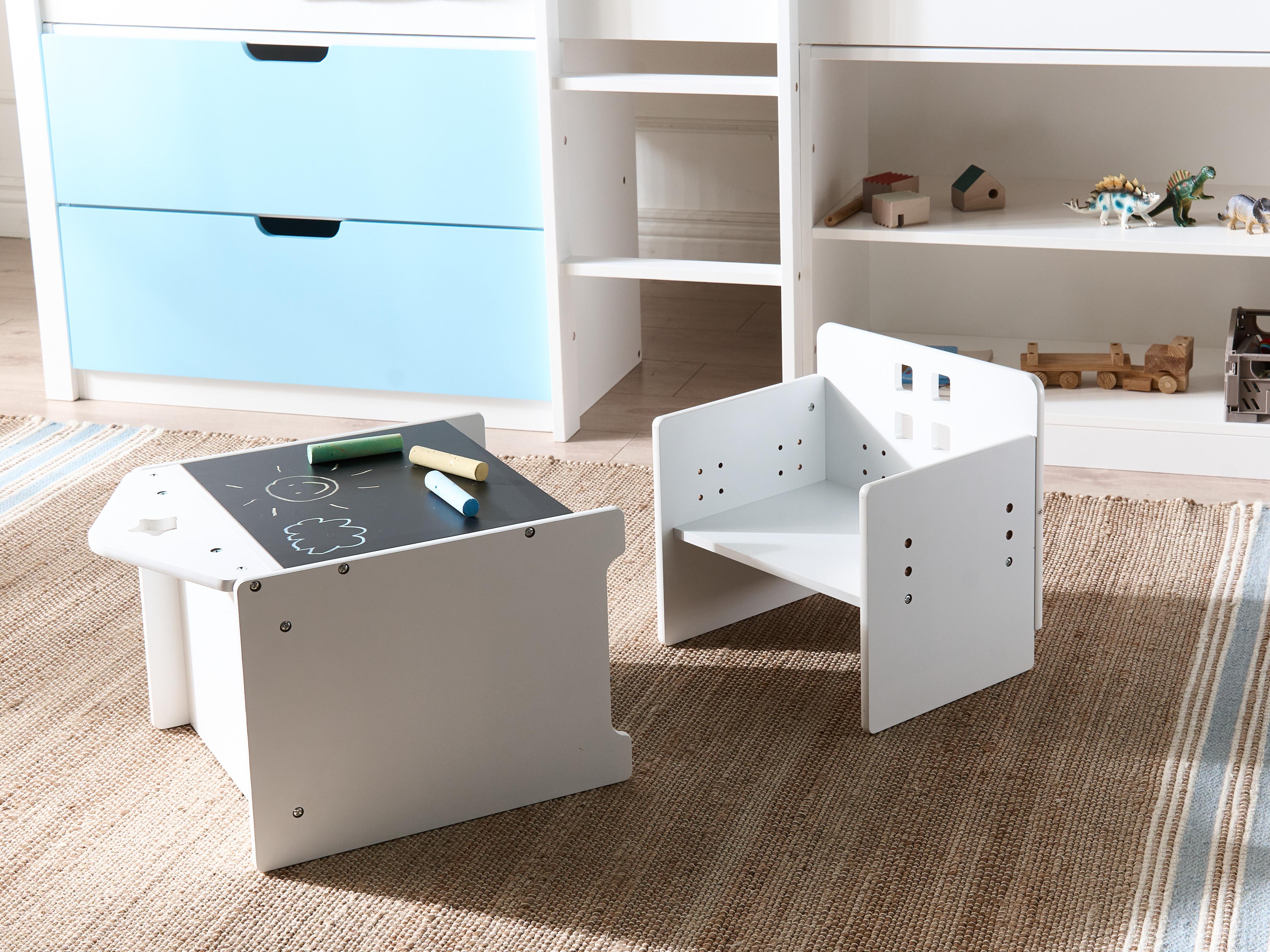 Kids Table and Chair Set ELANORA White Montessori