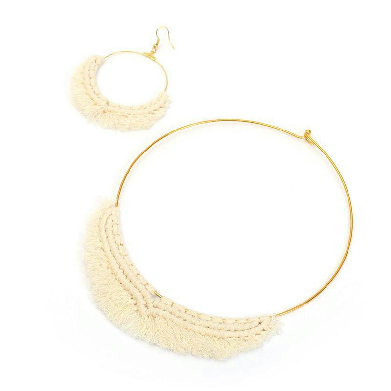 MACRAMÉ - Kit pour faire un collier en macramé D14cm