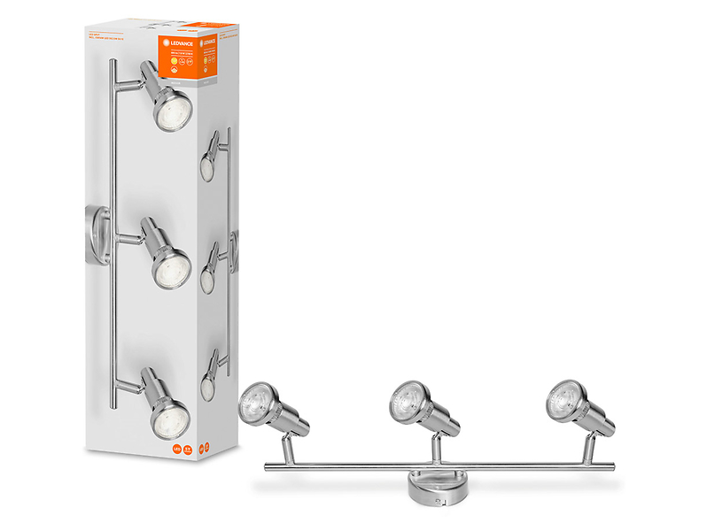 Spot LED 3-punktowy aluminiowy srebrny