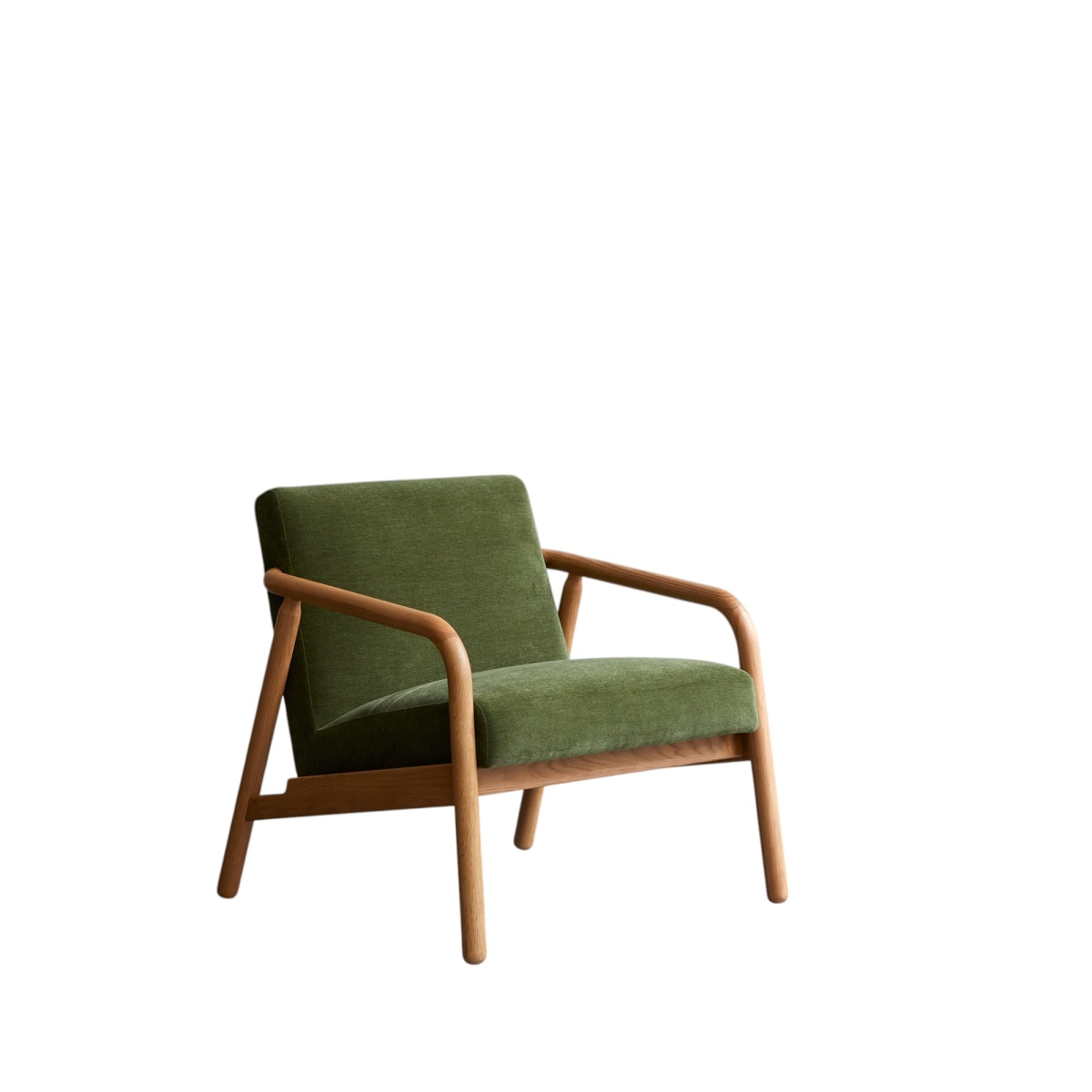 Tikamoon Fauteuil van massief eikenhout en groen fluweel - Groen