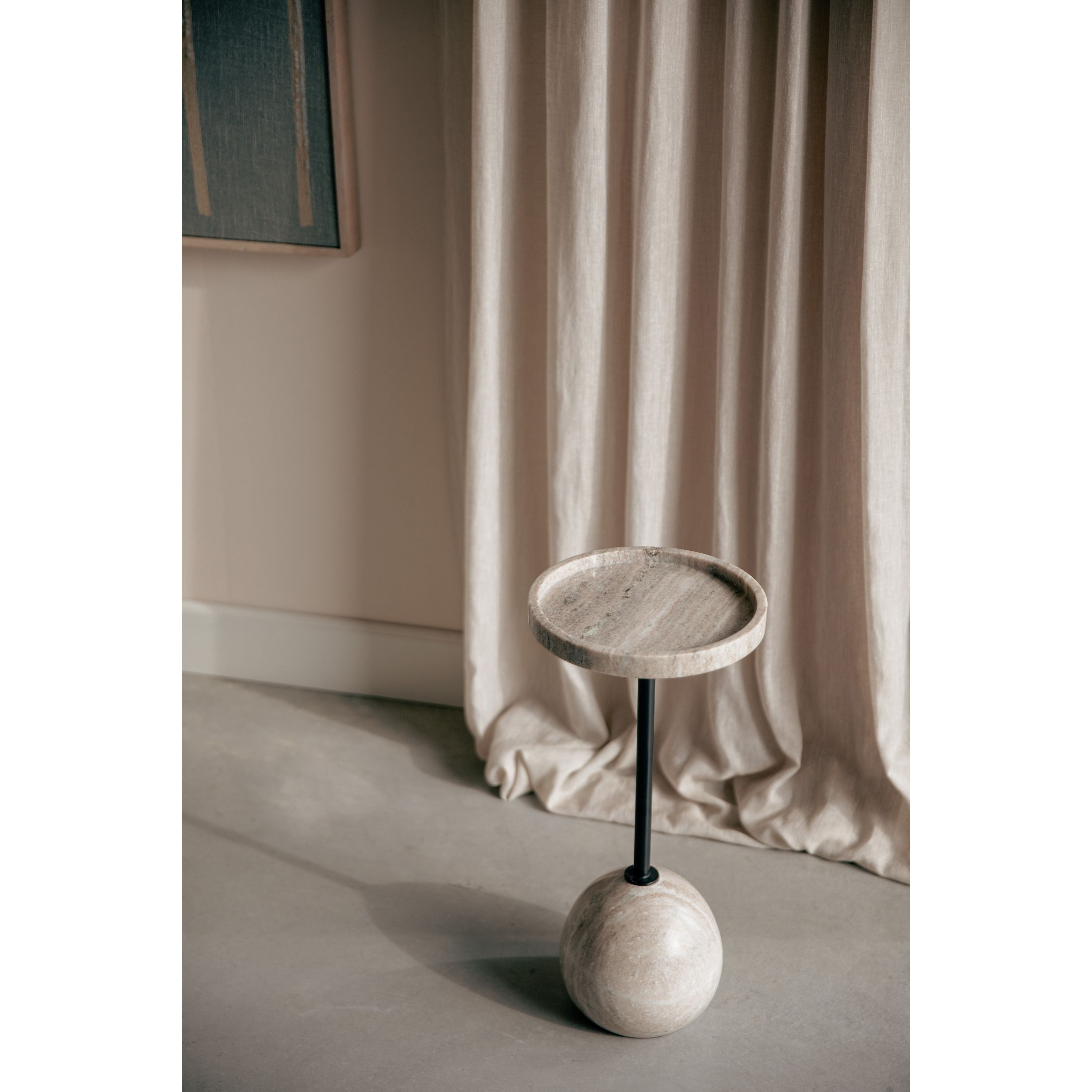 Zuiver Cocktail Bijzettafel Rond 25 cm Marmer - Grijs