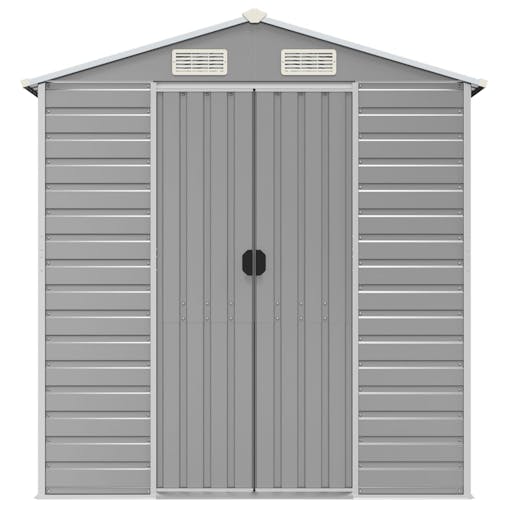 NNEVL Garden Shed Light Grey 191x130x198 cm Galvanised Steel