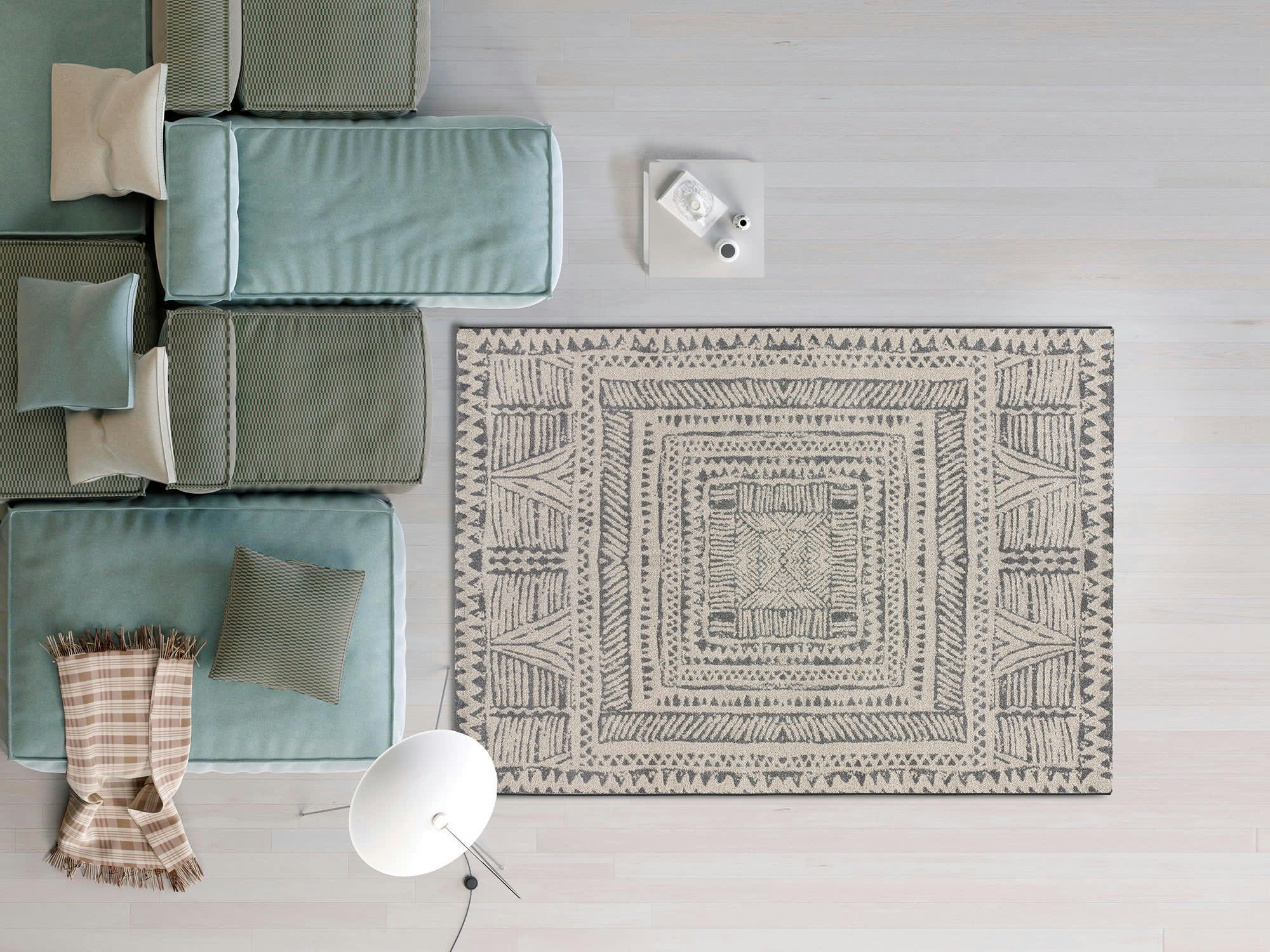 SUNSET - Tapis de style vintage en gris, 160x230 cm