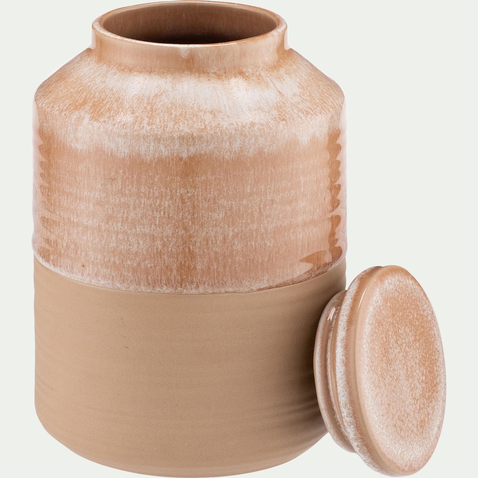 BOCARA - Bocal avec couvercle 1L en grès - beige