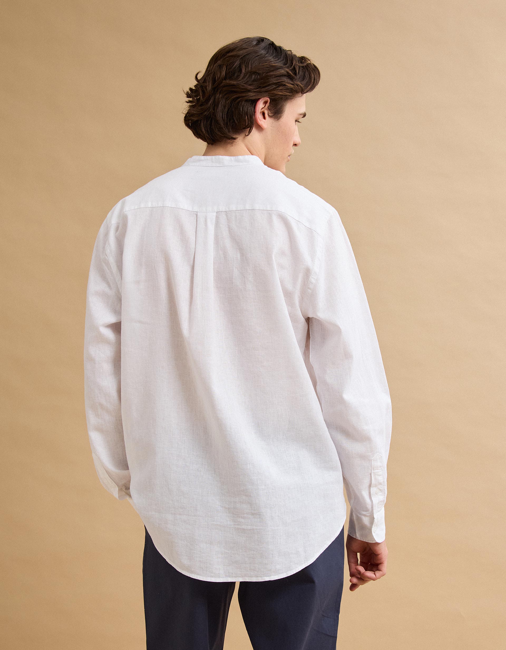 Camisa com Linho, Homem, Branco
