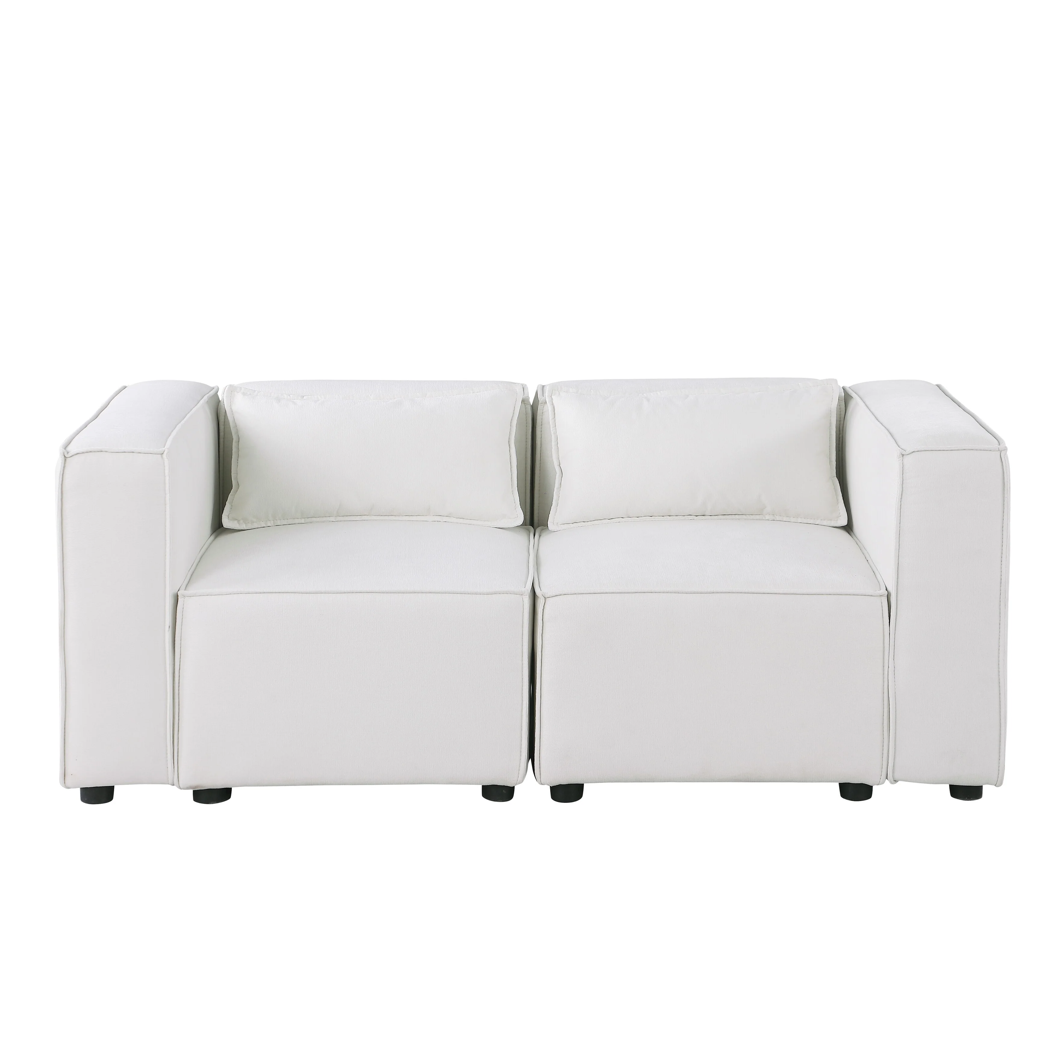 Modern U Shaped Modular Sofa with Chenille Upholstery and Repositionable Ottoman for Living Room and Guest Room