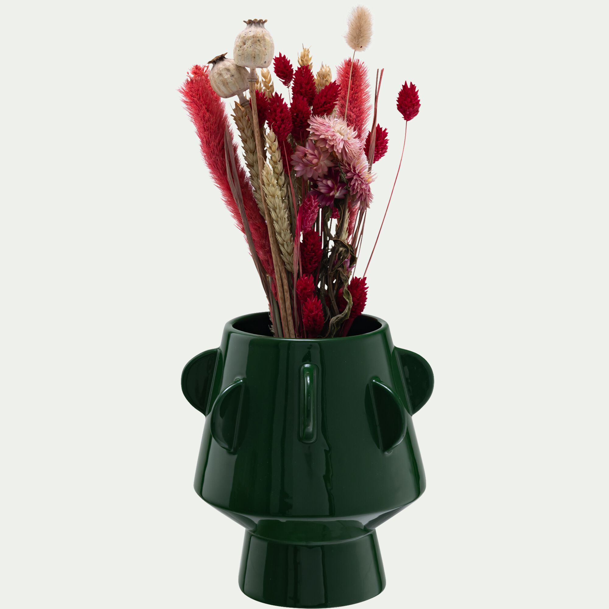 DELICIAS - Vase contemporain en dolomite H17,5cm - vert