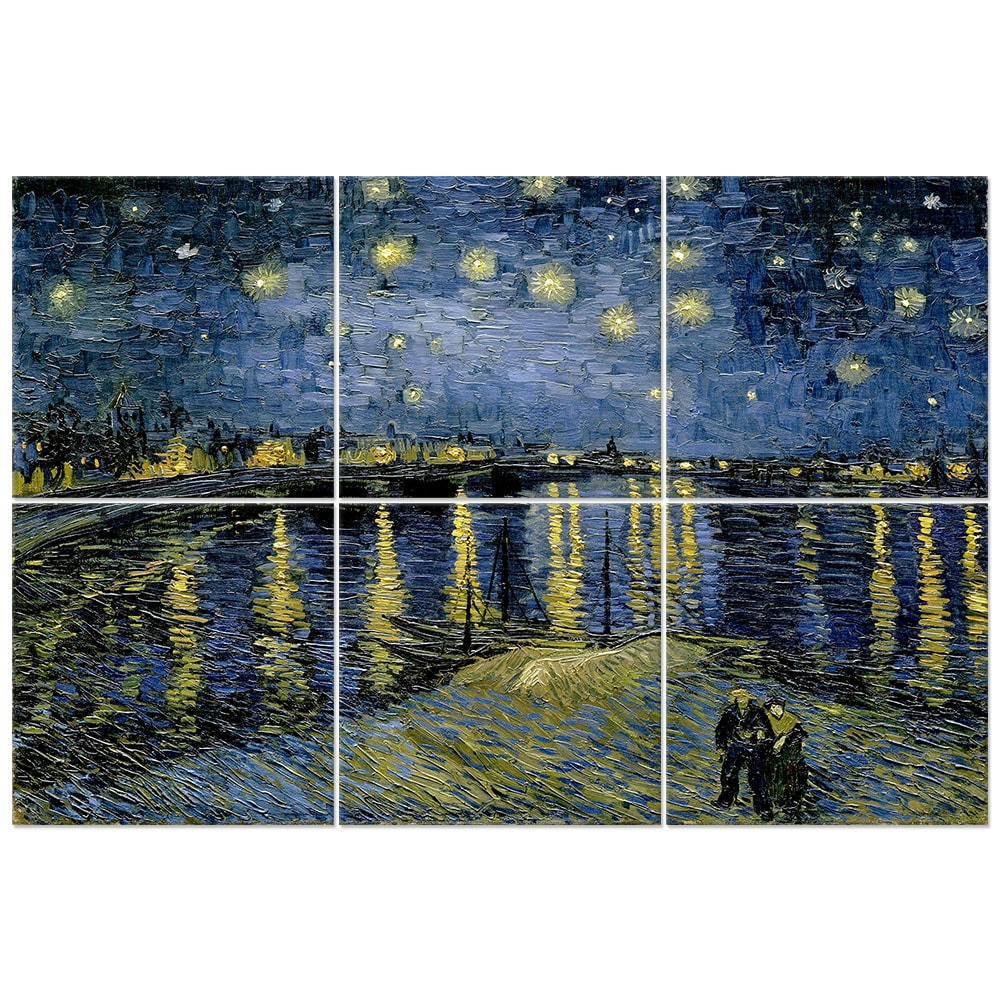 - Tableau Nuit Étoilée sur le Rhône - Vincent Van Gogh 100x150cm