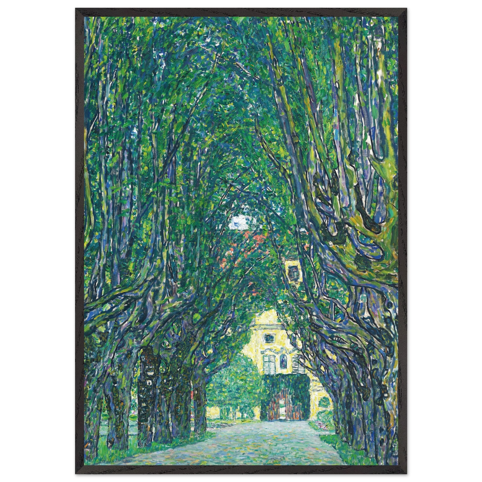 Artfulprints Poster met Lijst Gustav Klimt - Avenue of Schloss Kammer Park  - 70x100 cm - Groen