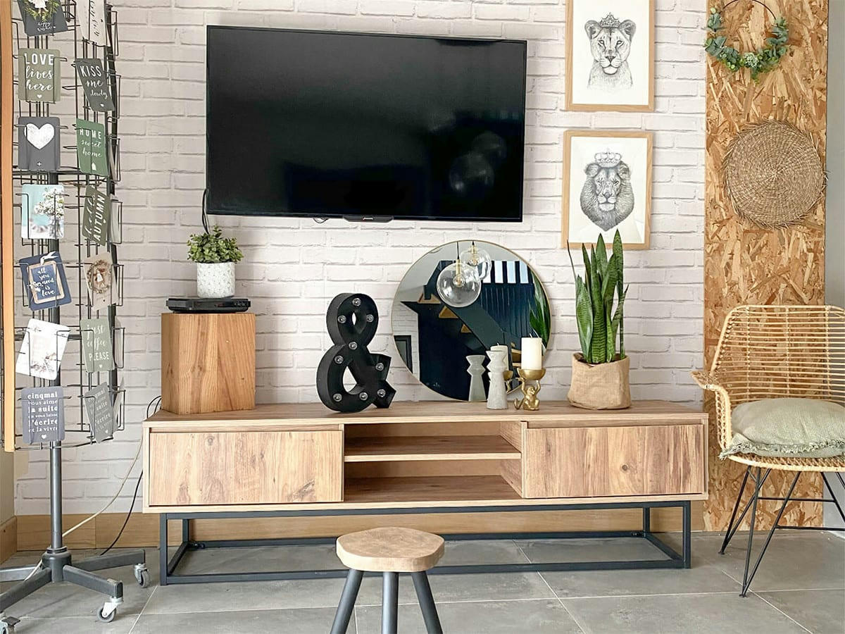 ZORIA - ZORIA - Meuble TV 180 cm deux niches