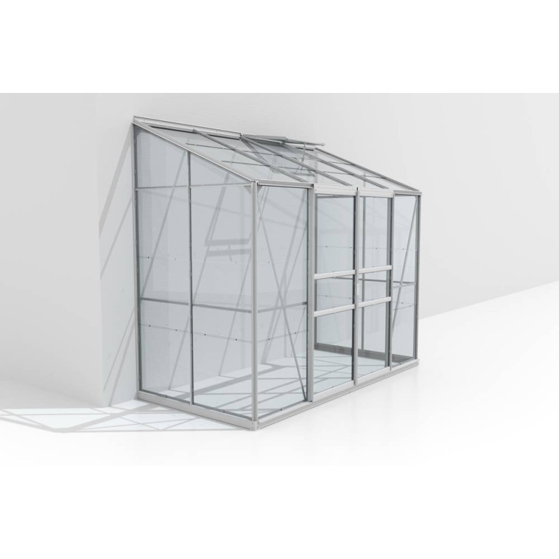 Serre adossée en verre Styx aluminium anodisé 3,3 m² VITAVIA