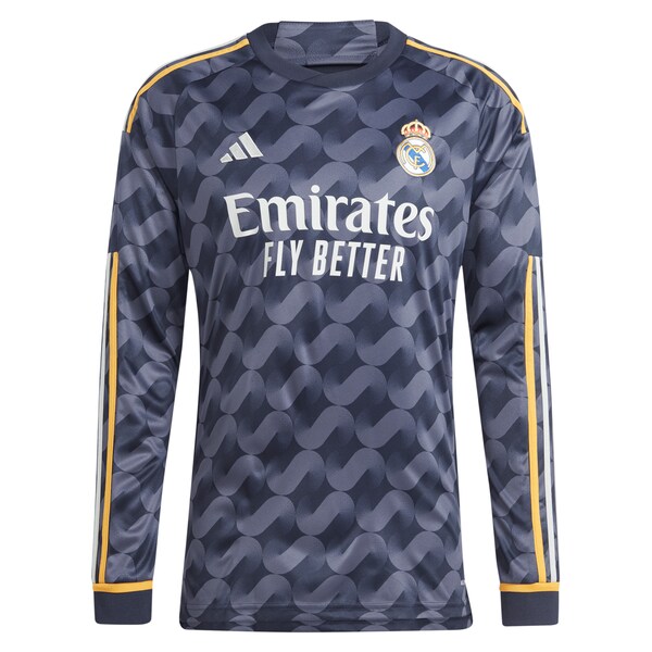 Los Merengues adidas 2023/24 Away Long Sleeve Replica Custom Jersey - Navy