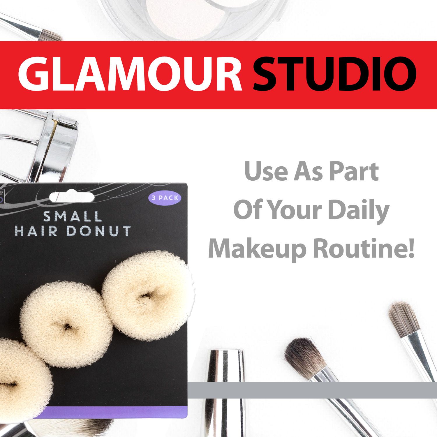 VFM e-Store Small Cream Hair Donuts Glamour Studio (3 Pack)
