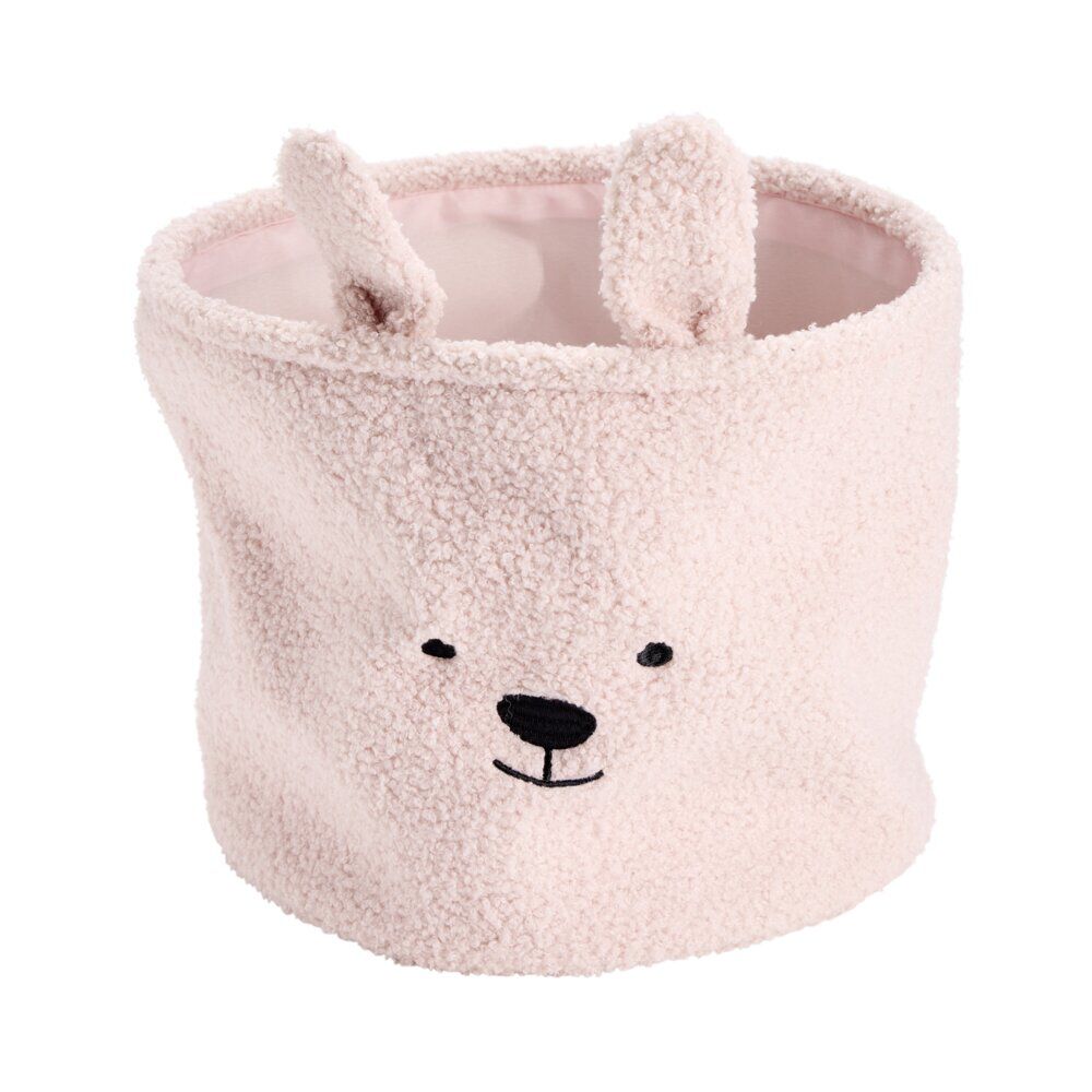 Panière Box Cube enfant bouclette animal mignon avec oreilles Ø30xH27cm (2 modèles)