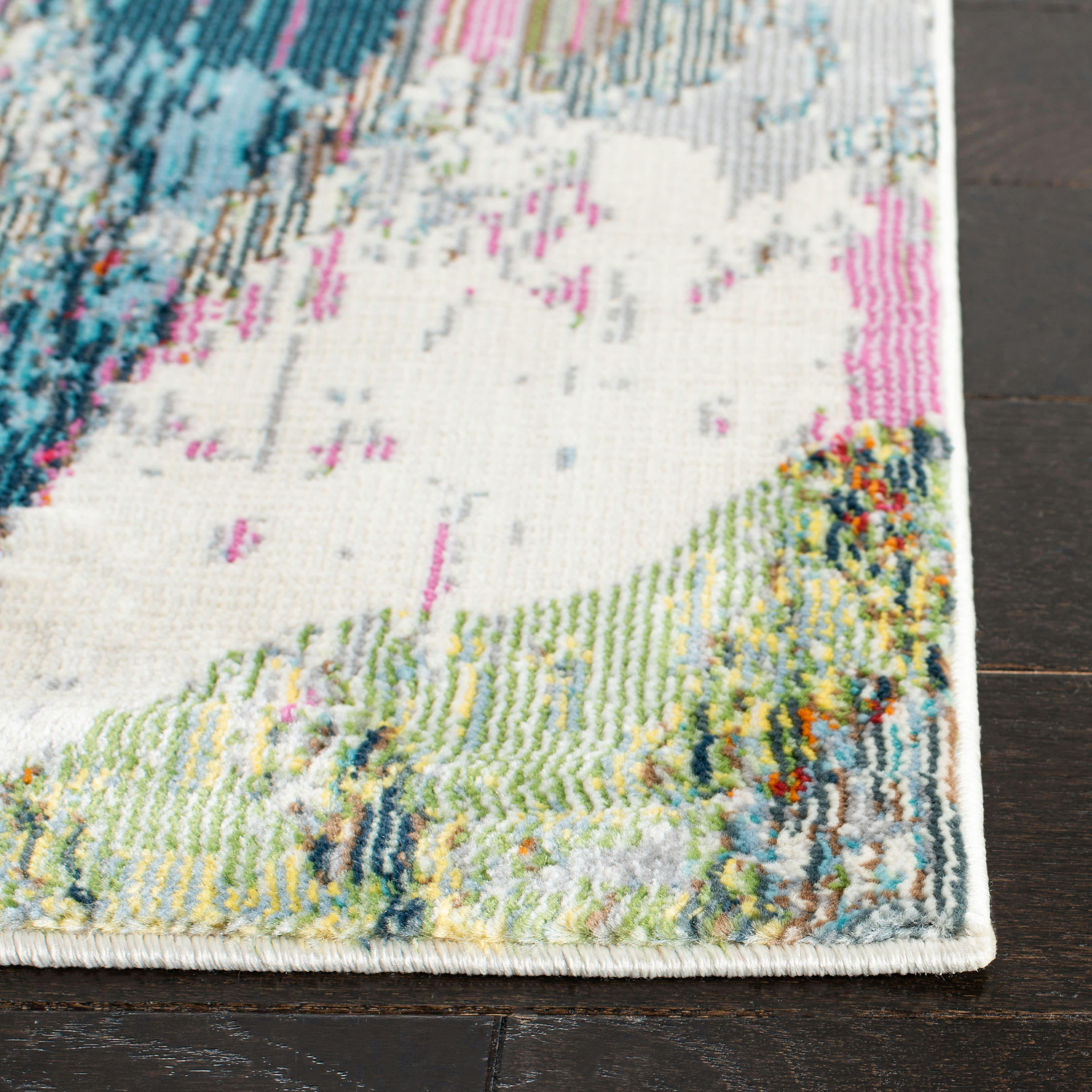 LILLIAN - Tapis de salon interieur en gris & rose, 122 x 183 cm