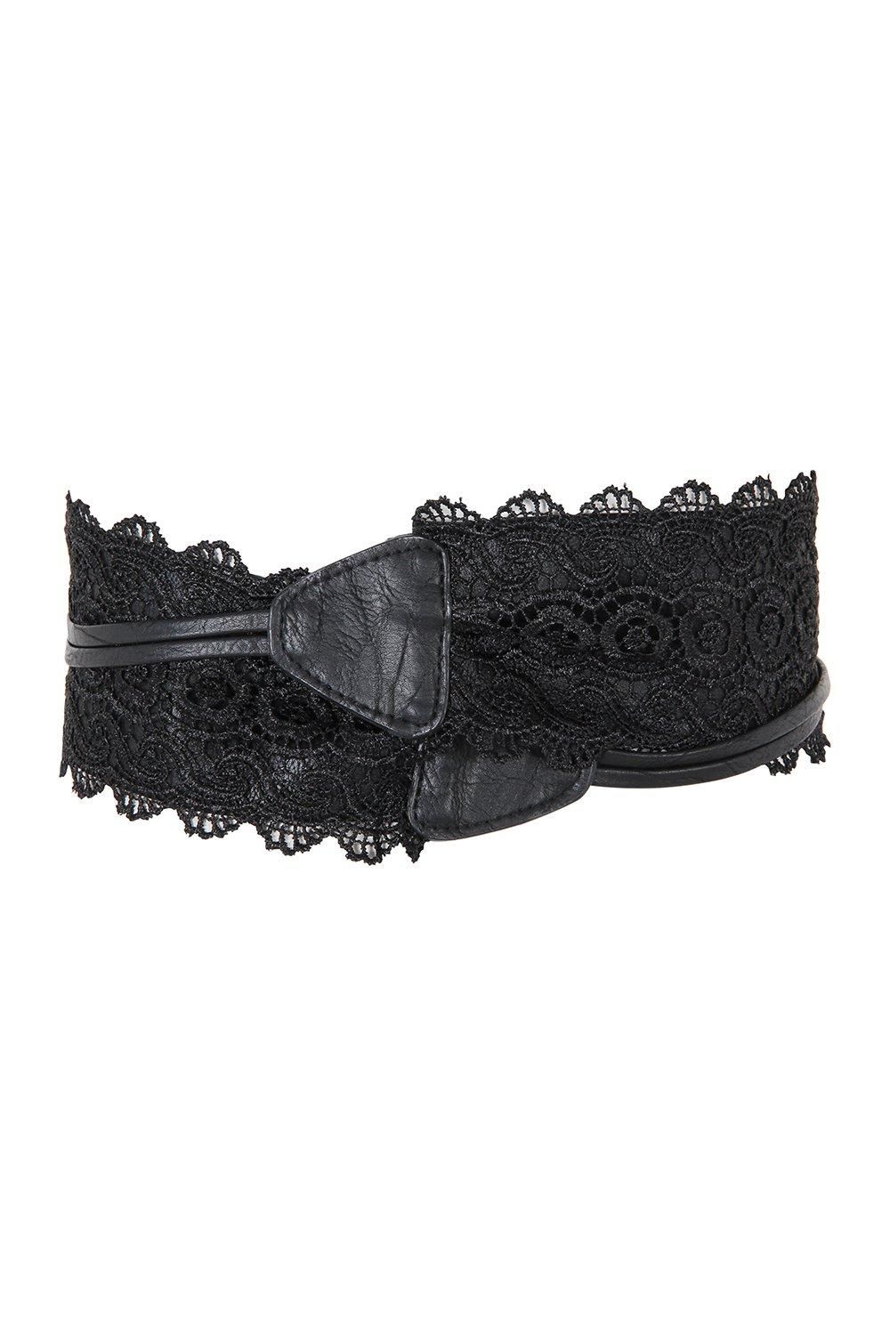 KRISP Crochet Lace PU Cinch Belt