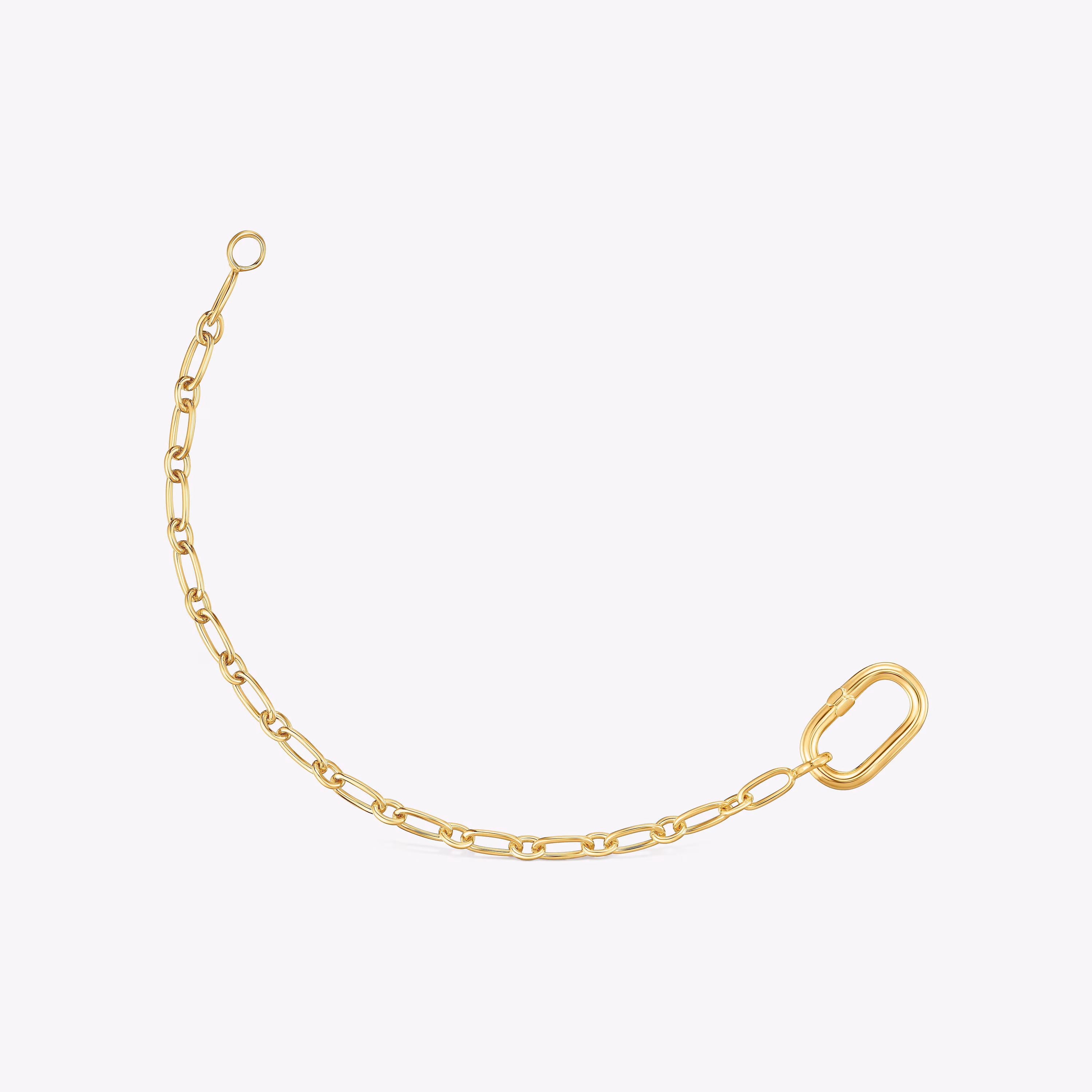 Pulsera cadena con baño de oro 18 kt sobre plata y anilla Hold Oval