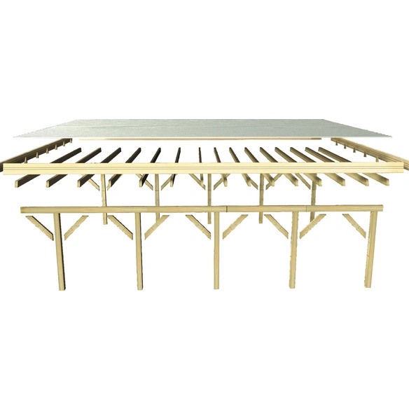 Einzelcarport »Classic 2 Variante A«, Außenmaß BxT: 273 x 586 cm, natur