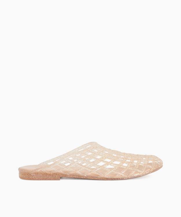 Honni Pink - Jelly Woven Slip On Mules