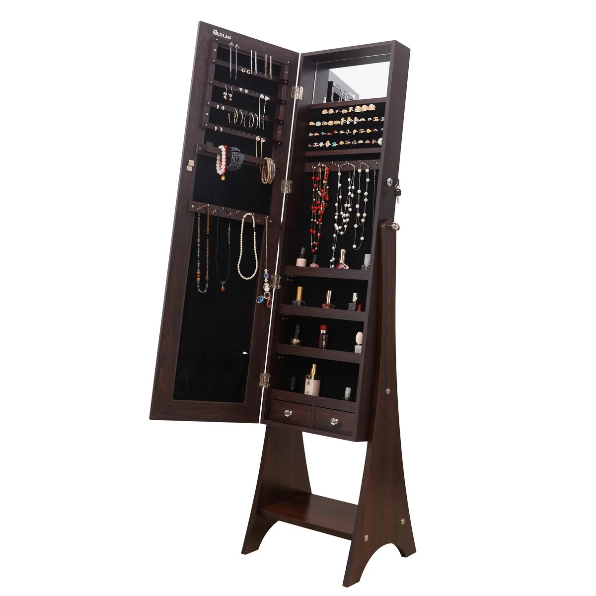 Nestfair Fashion Jewelry Storage Mirror Cabinet with LED Light