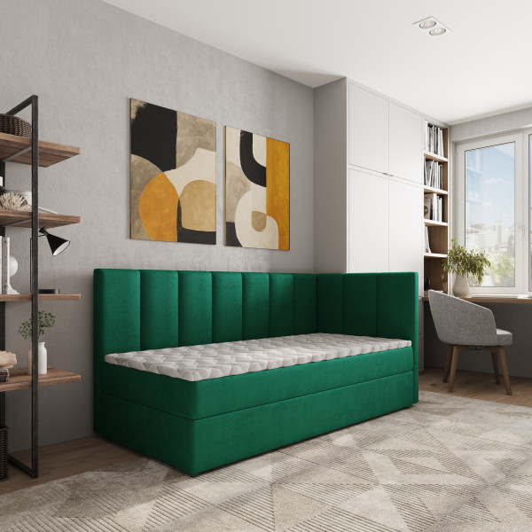 Łóżko młodzieżowe BEVE z topperem 80x200 cm