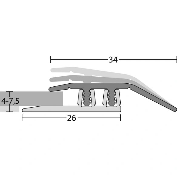 Anpassungsprofil »PROFI-DESIGN«, BxH: 34 x 6 mm, verdeckte Befestigung