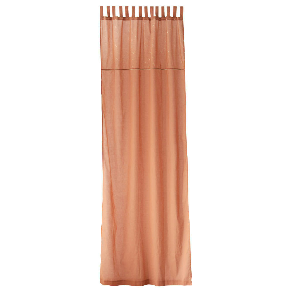 OKSANA - Rideau à pattes en coton biologique rouge brique 110x250