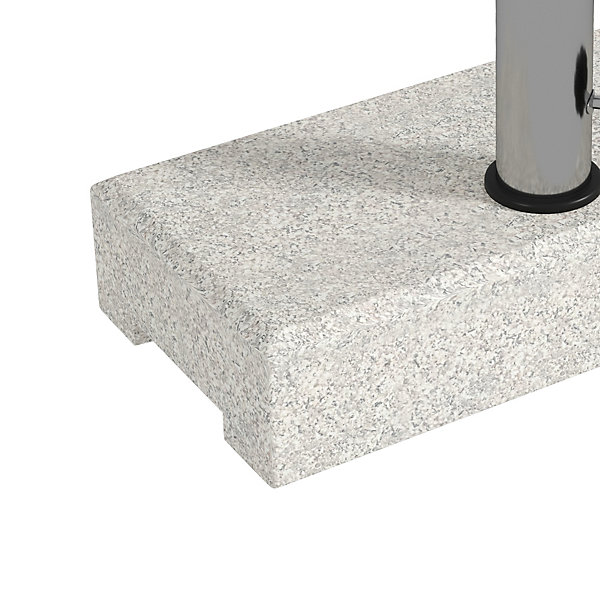 Base de Parasol 25 kg, Granit, Halbrund, 32,38,48 mm, Gris pour Terrasse