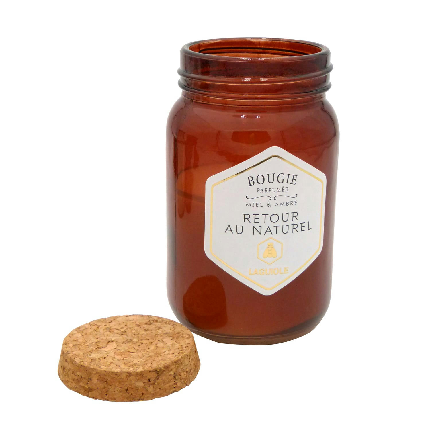 - Bougie parfumée au miel et l'amber - 240g