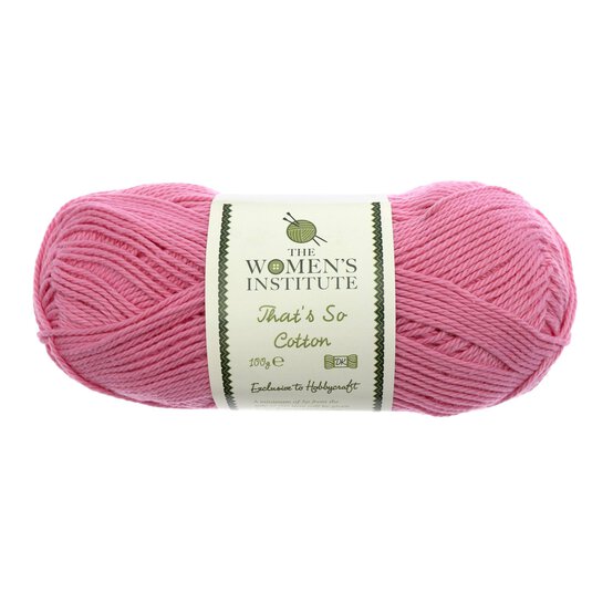 Women’s Institute Hot Pink That’s So Cotton DK Yarn 100g