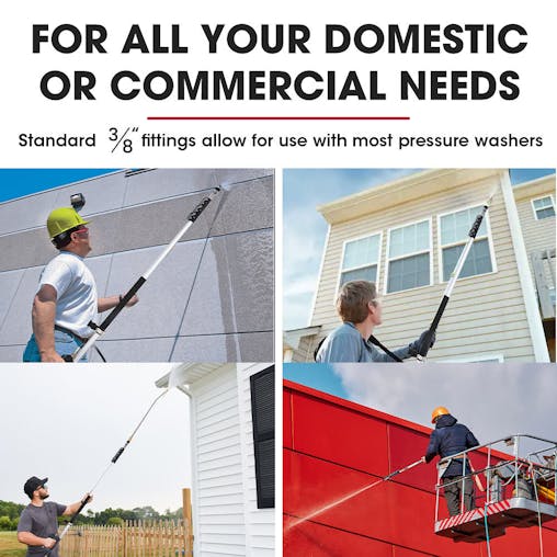 NNEMB 4000PSI 5.5M Long Telescopic Universal Pressure Washer Cleaner Pole Wand Extension Lance