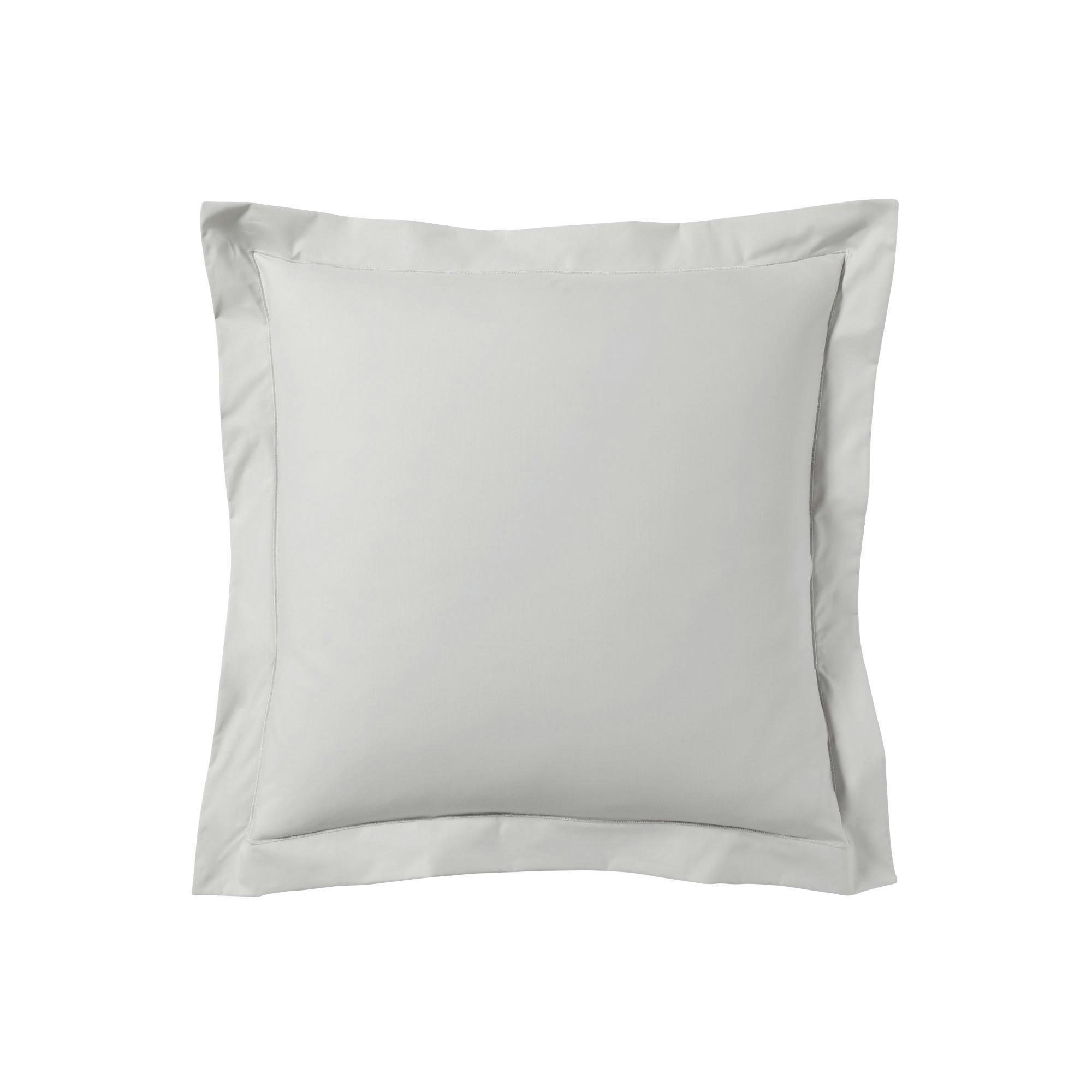 ROYAL LINE - Taie d'oreiller unie en percale de coton gris 64x64