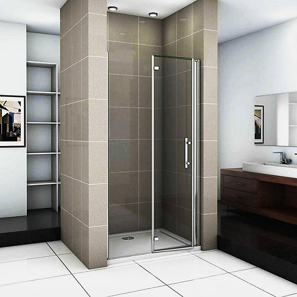 Aica Porte De Douche Pivotante Et Pliante 76cm Verre Trempé Anticalcaire Hauteur 185cm