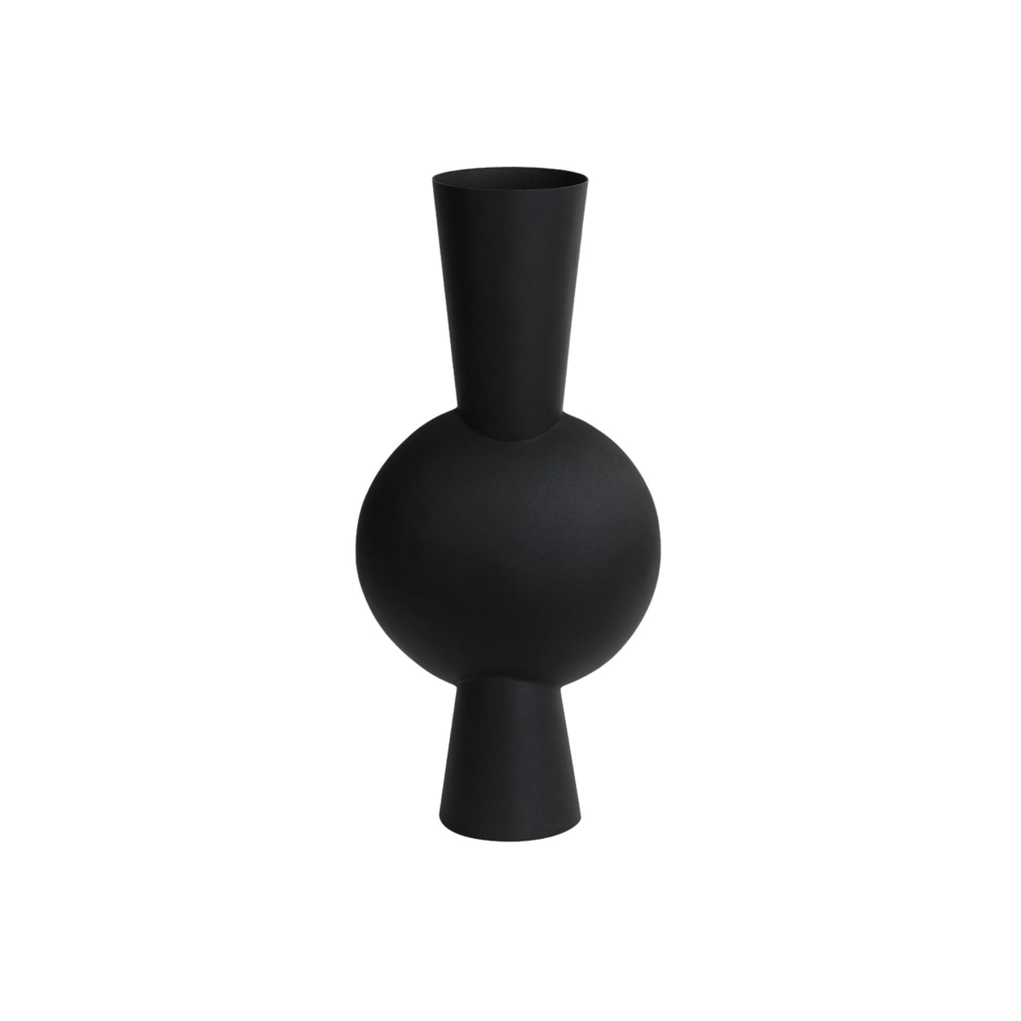 KAVANDU - Vase métal noir 26x19x54cm